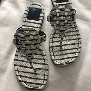 Tory Burch Miller striped sandals - size 8 1/2